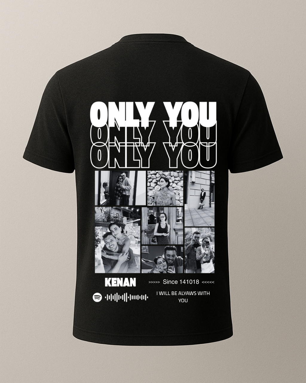 Only You Baskılı Sevgili T-Shirtü