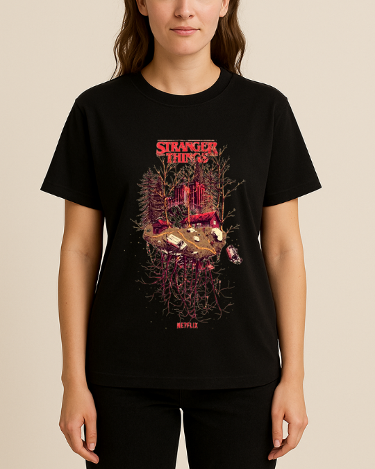 Stranger Things Baskılı Tişört