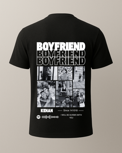 Boyfriend Baskılı Sevgili T-Shirtü