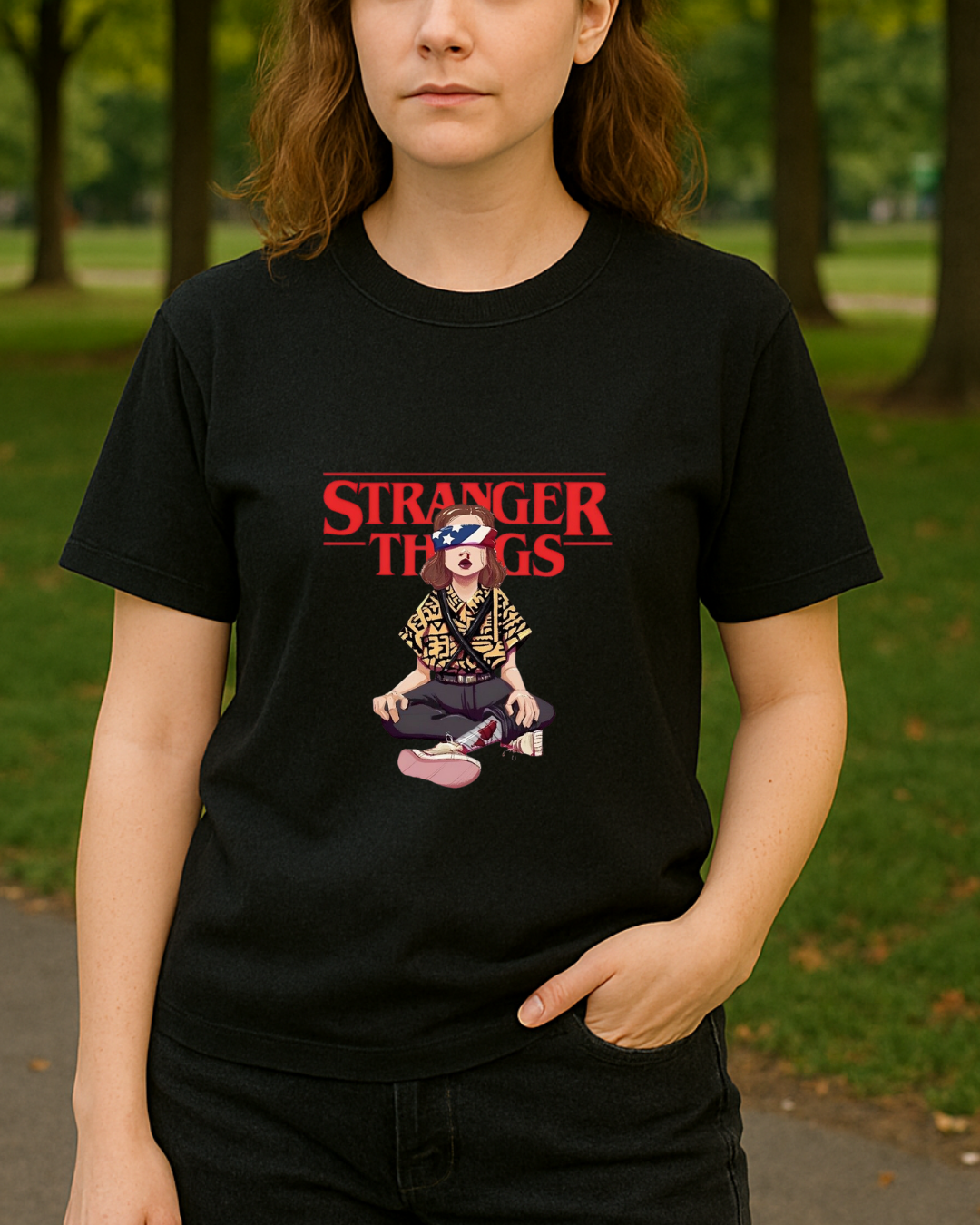 Stranger Things Baskılı Tişört