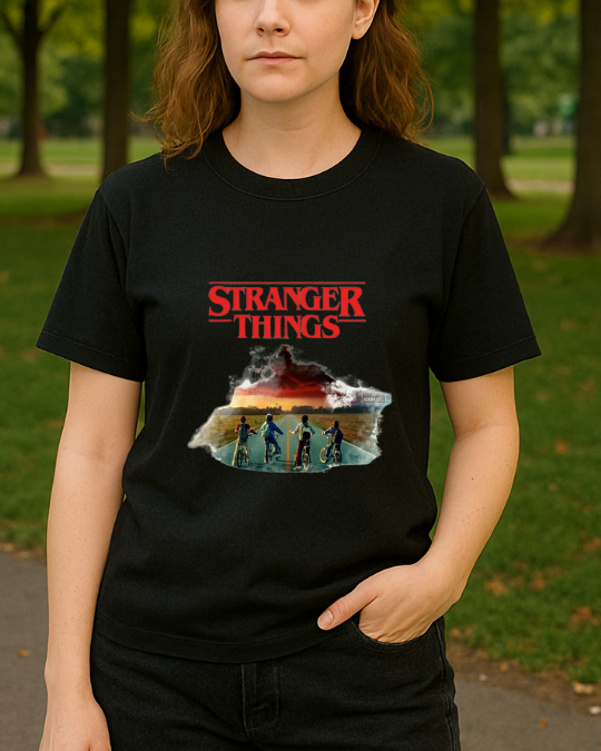 Stranger Things Baskılı Tişört