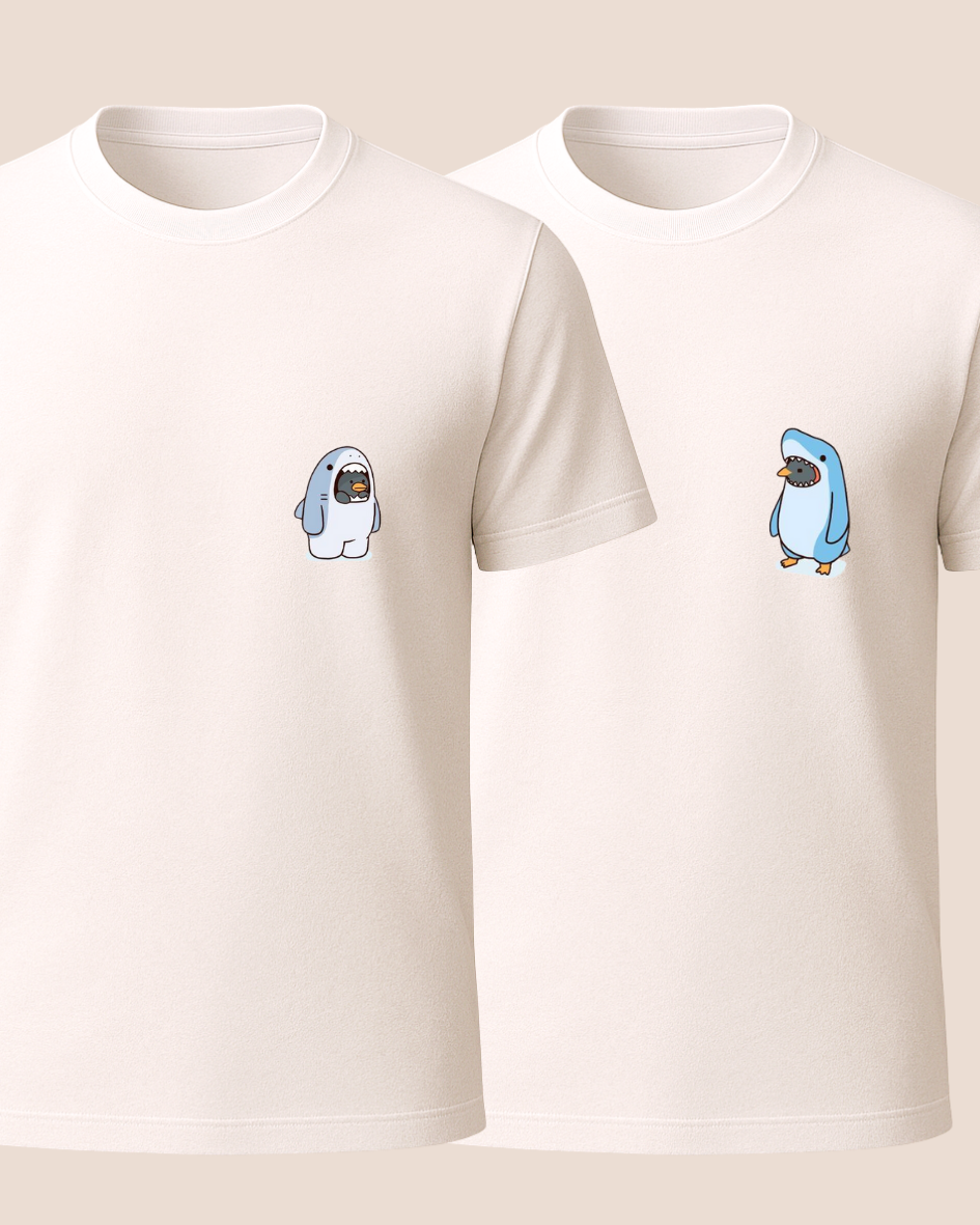 Köpek Balıkları Baskılı T-Shirt