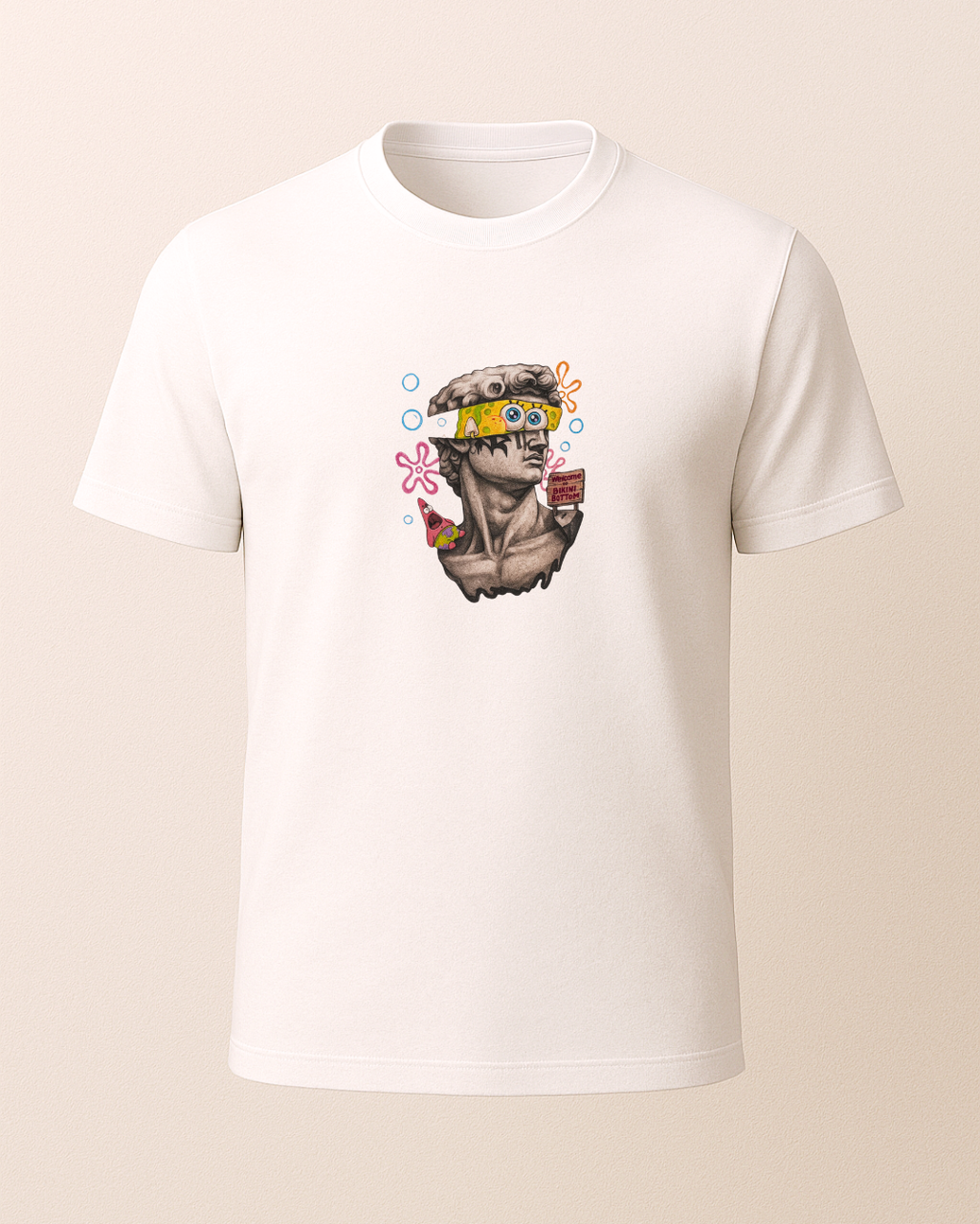 Sunger David Heykeli Baskılı T-Shirt