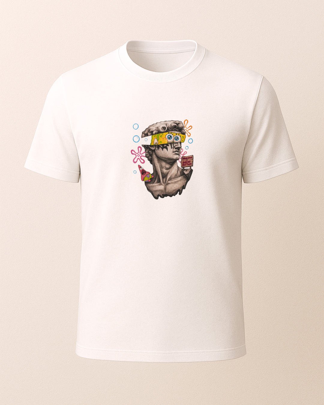 Sunger David Heykeli Baskılı T-Shirt