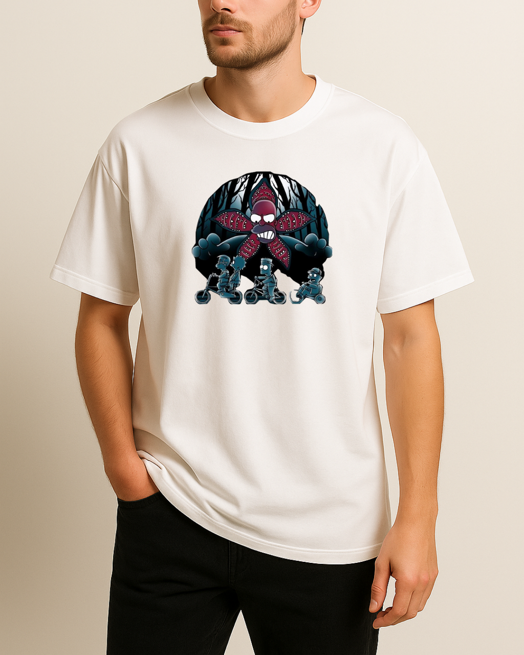 Stranger Things Baskılı Tişört