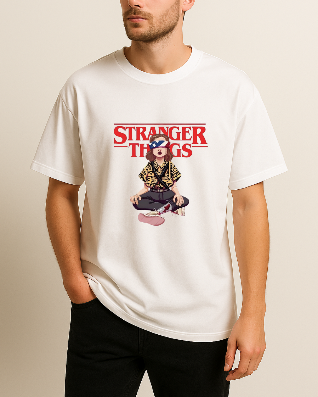 Stranger Things Baskılı Tişört