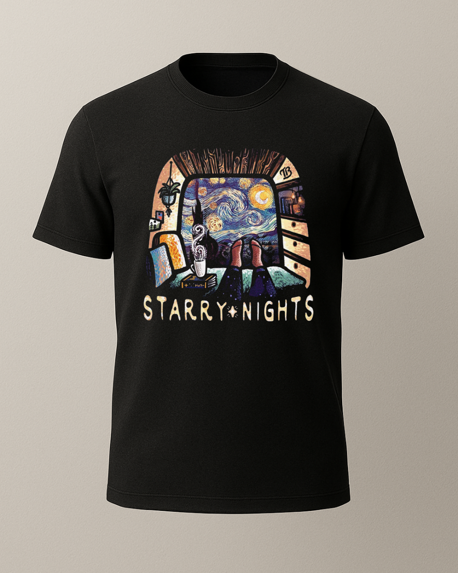 Starry Nights Baskılı T-Shirt