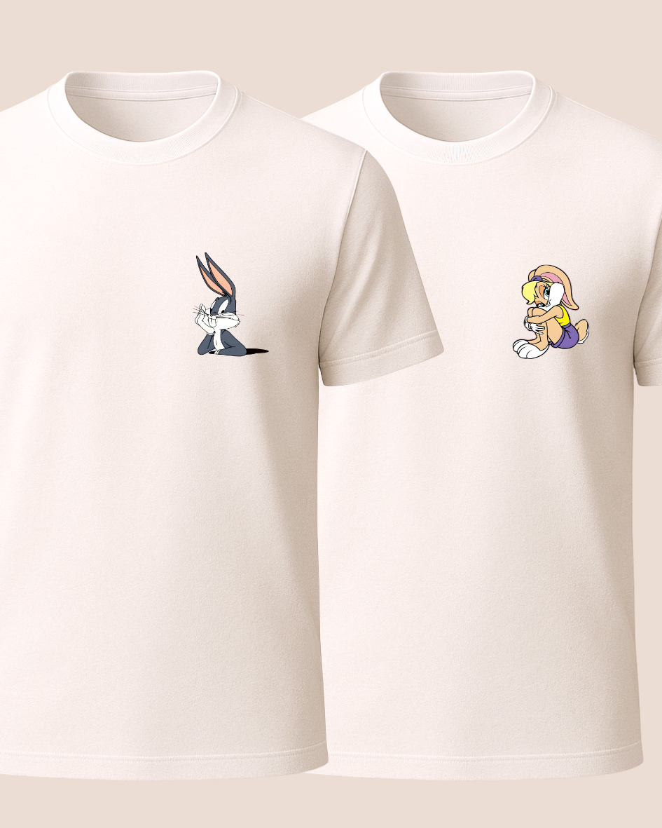 Tavşanlar Baskılı Tişört