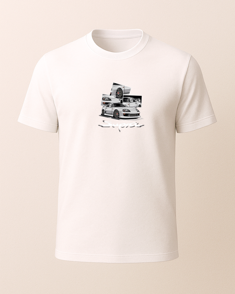 Beyaz Supra Baskılı Tişört
