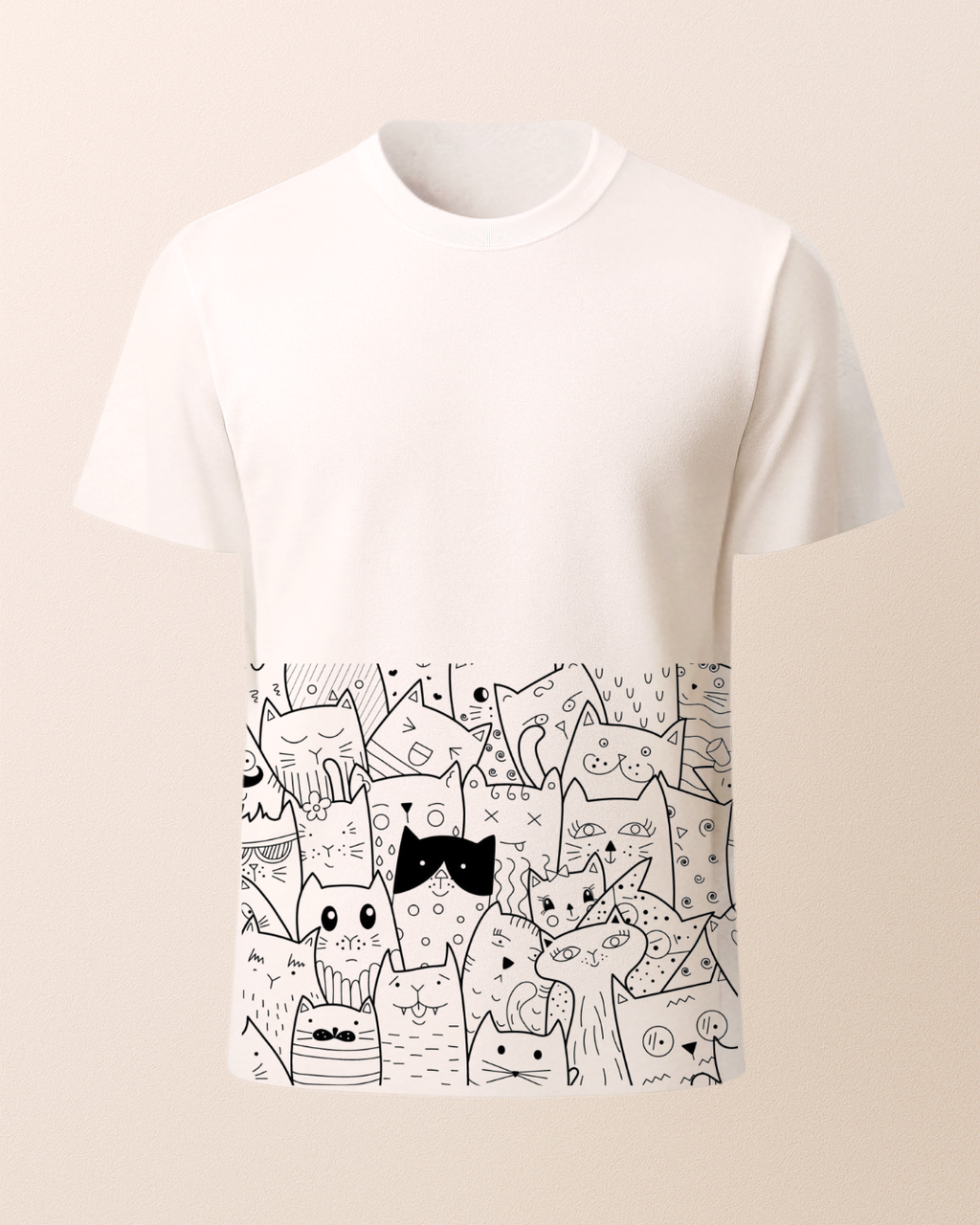 Kediler Baskılı T-Shirt