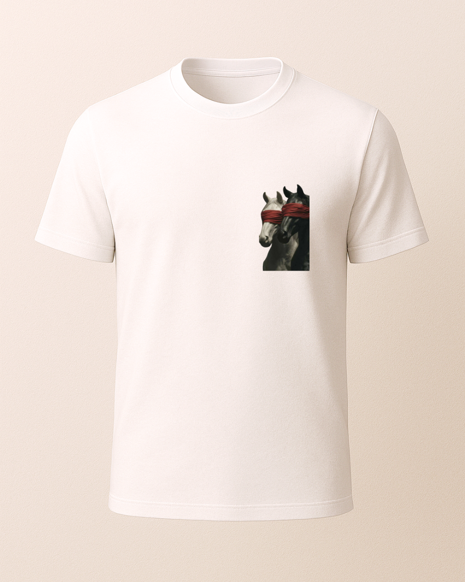 Etnik Atlar Baskılı Tişört