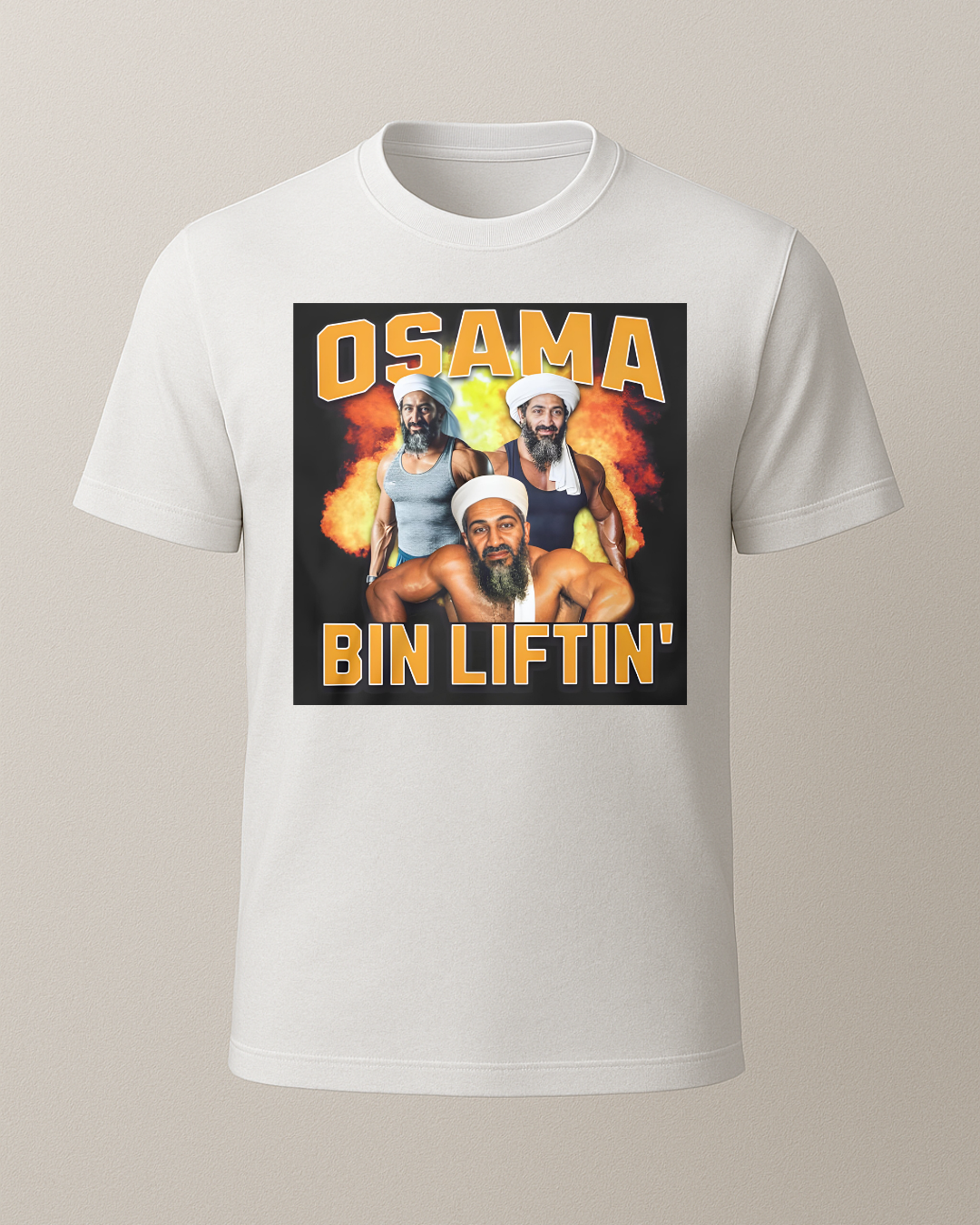 Osama Bin Lifting Baskılı T-Shirt