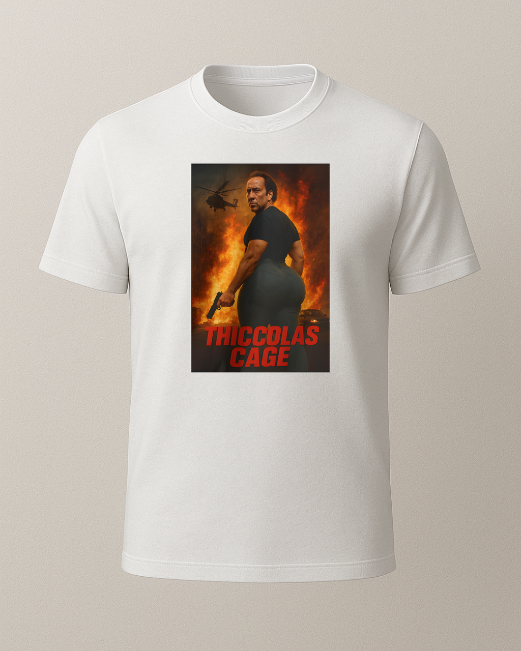 Tricolas Cage Baskılı Tişört