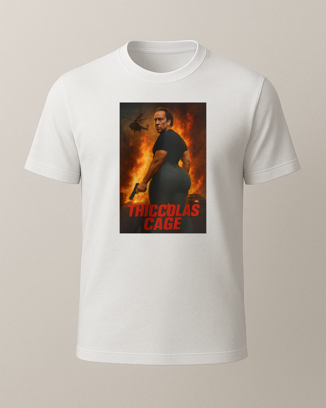 Tricolas Cage Baskılı Tişört