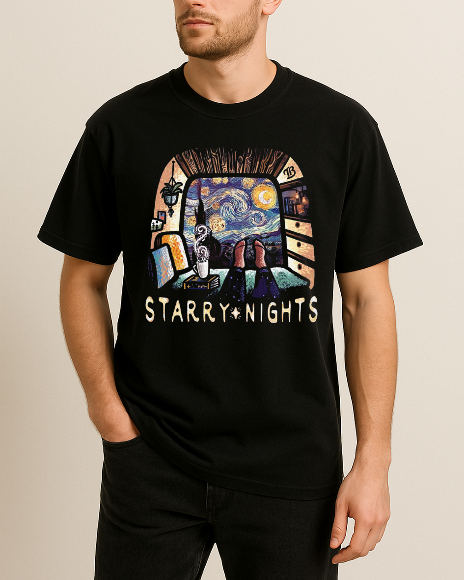 Starry Nights Baskılı T-Shirt
