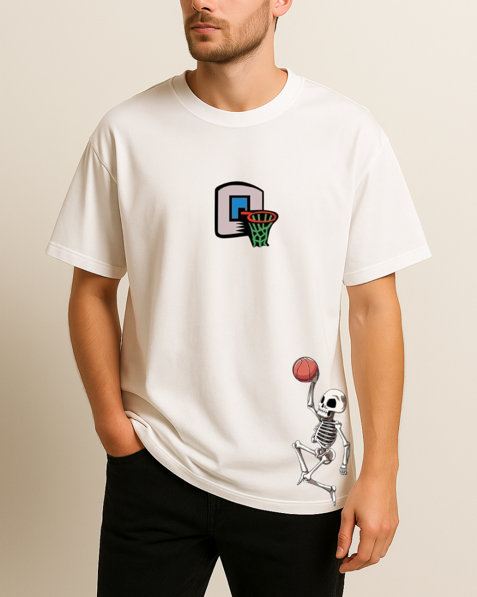 Kuru Kafa ve Basketbol Baskılı T-Shirt