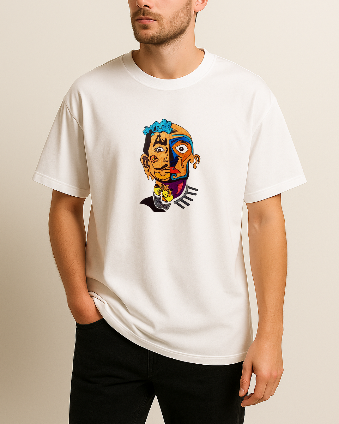 Salvador Dali Baskılı T-Shirt