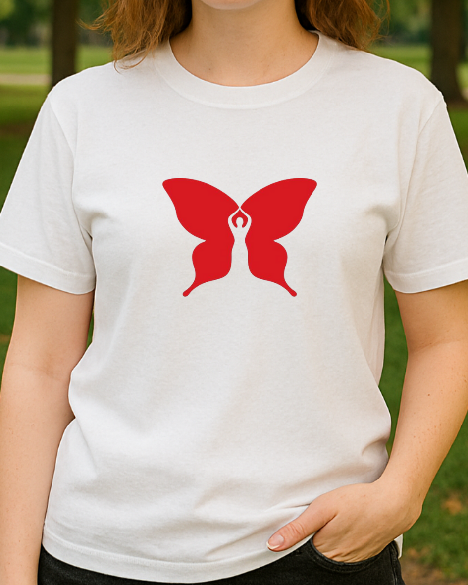 Kelebek Kadın Baskılı T-Shirt