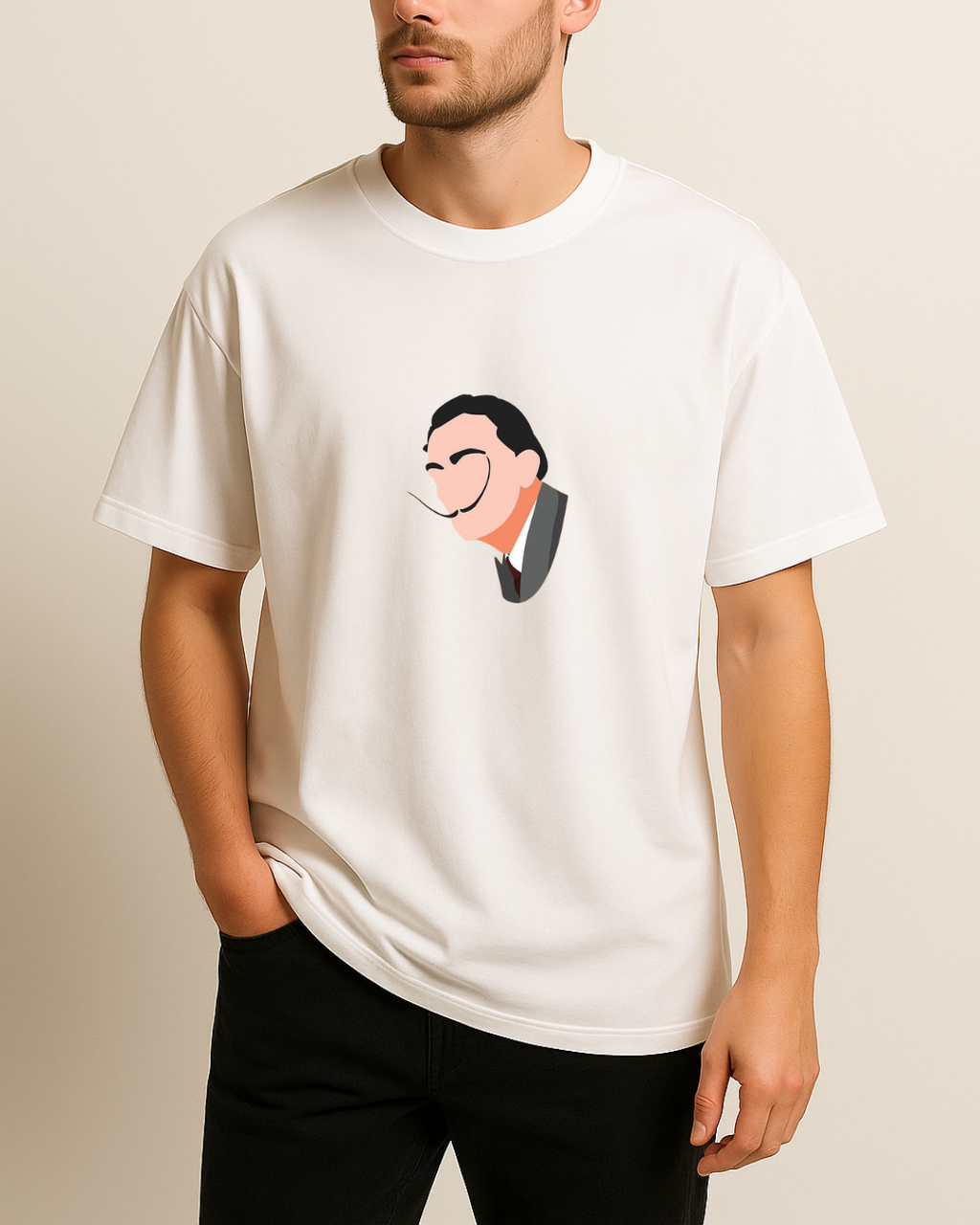 Salvador Dali Baskılı T-Shirt