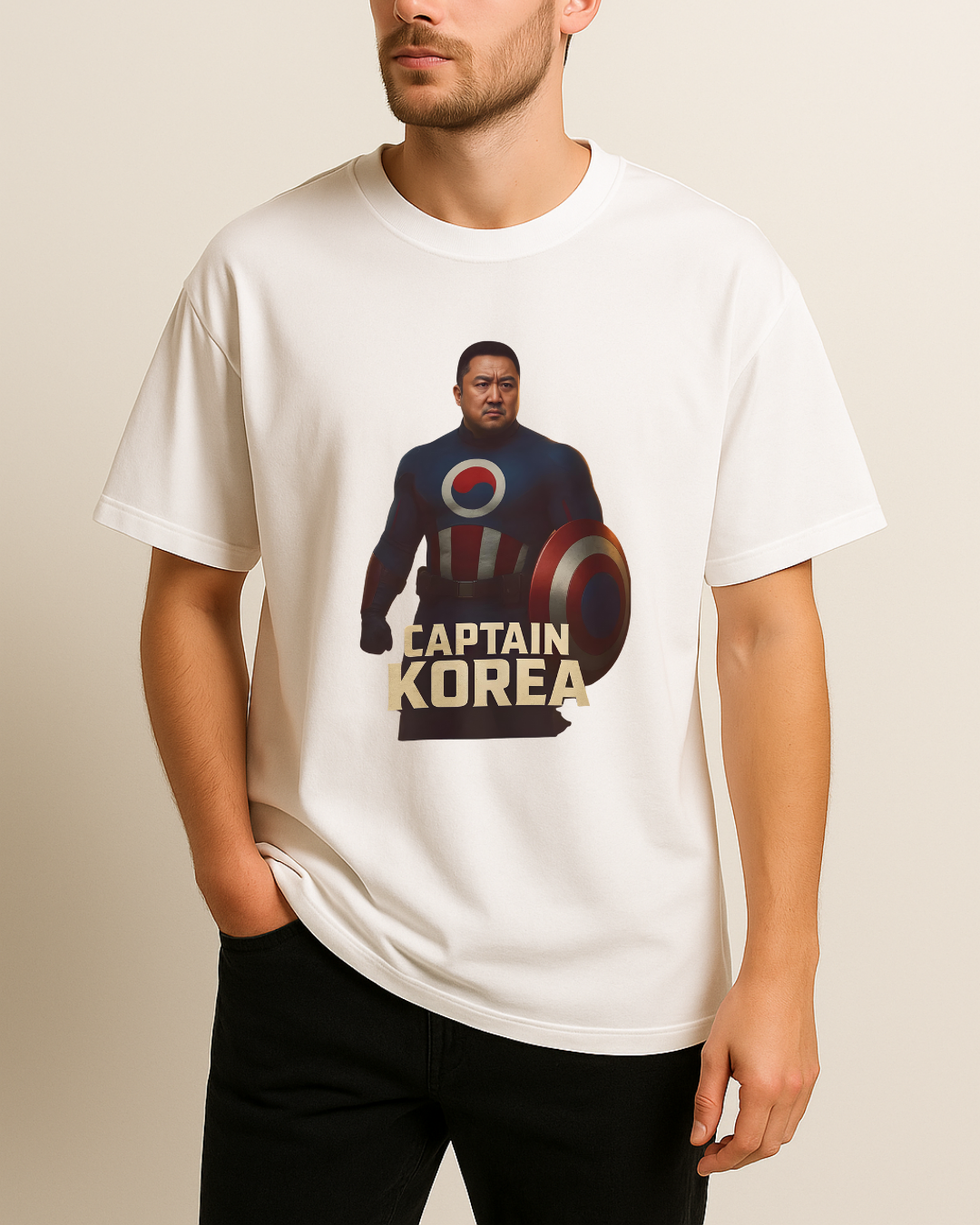 Kaptan Kore Baskılı T-Shirt
