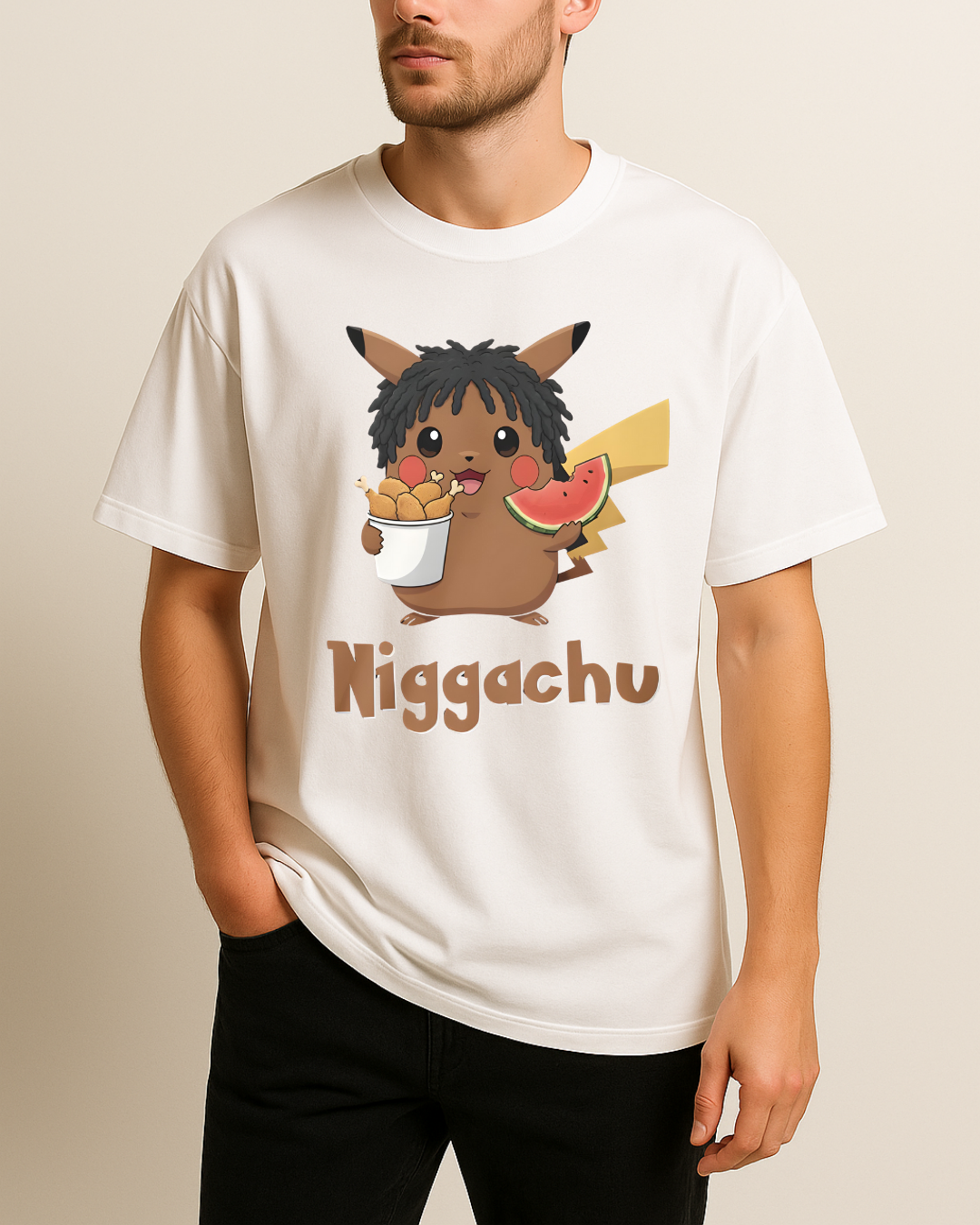 Niggachu Baskılı Tişört