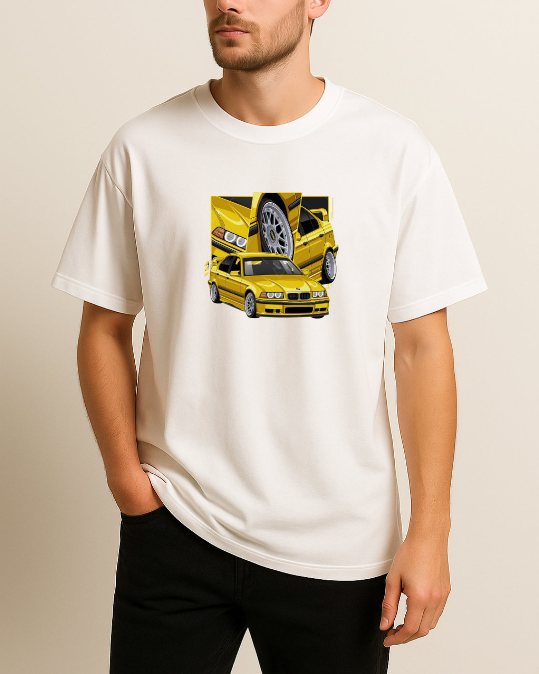 Sarı E36 Baskılı Tişört