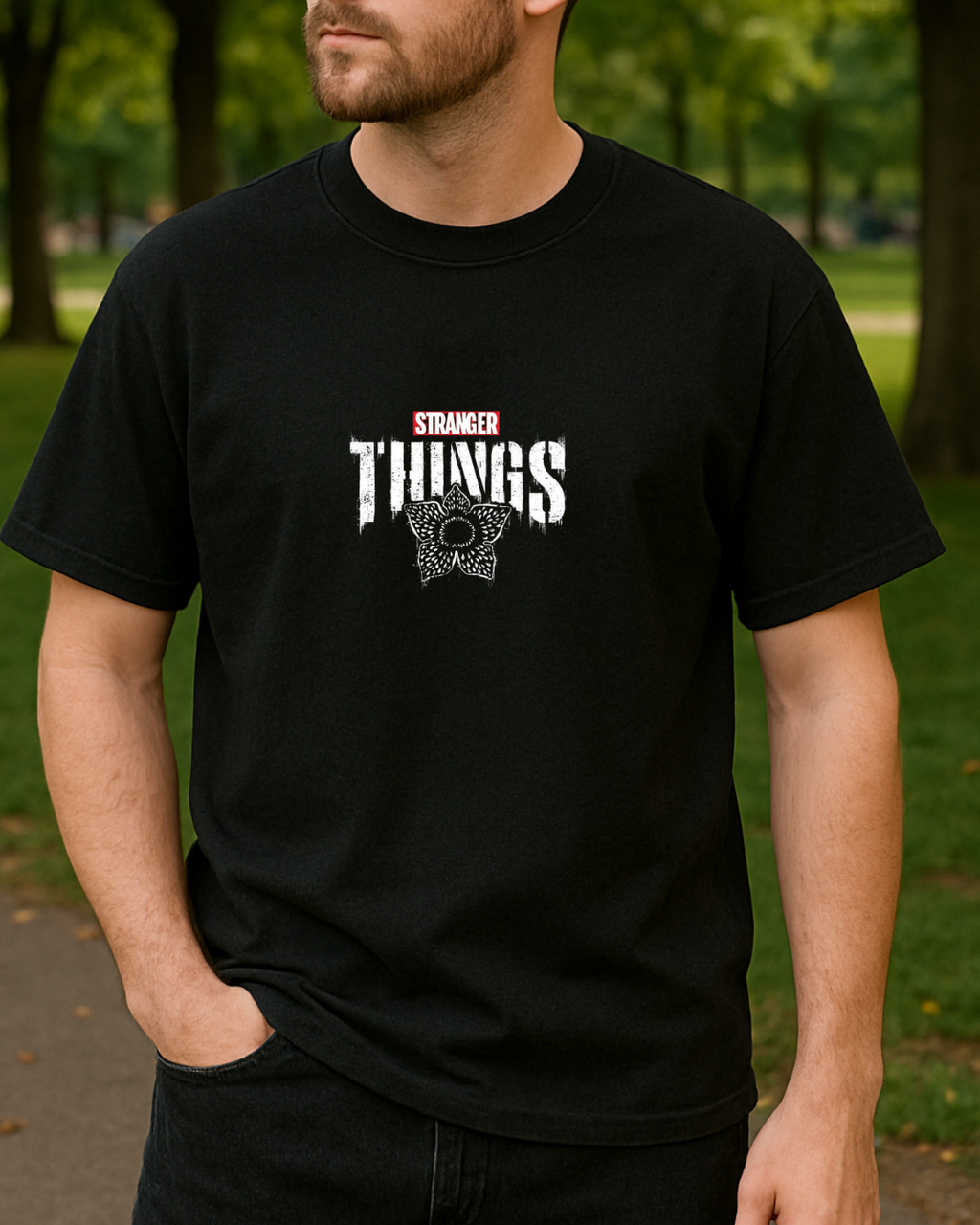 Stranger Things Baskılı Tişört