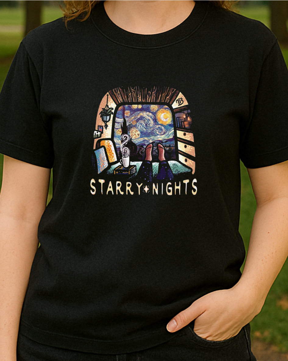 Starry Nights Baskılı T-Shirt