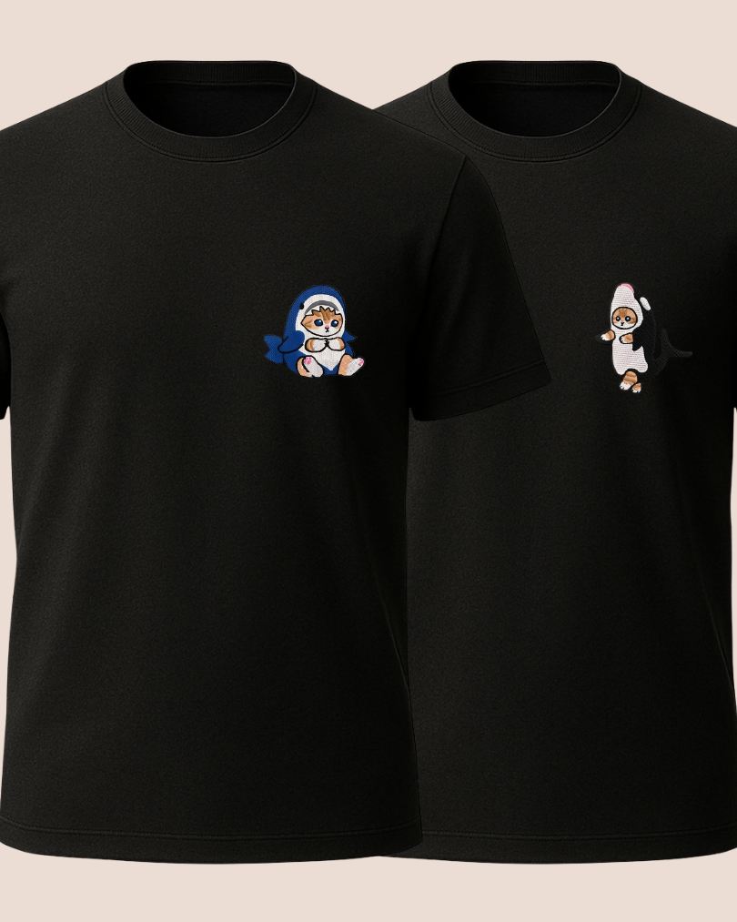 Kostümlü Kediler Baskılı T-Shirt