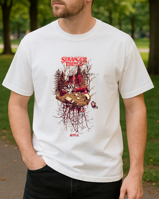 Stranger Things Baskılı Tişört