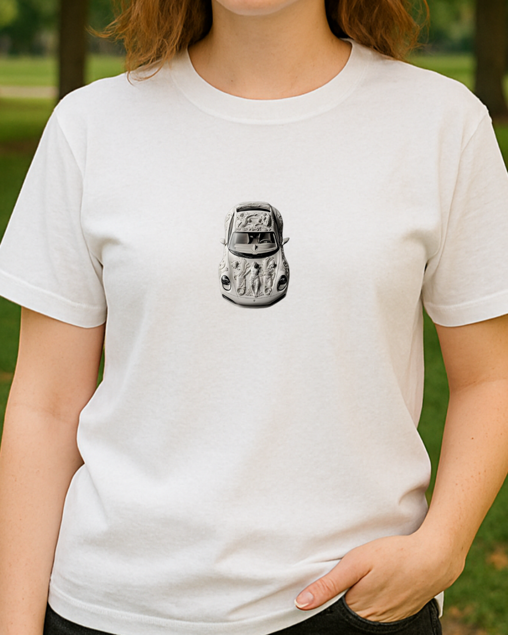 Etnik Porsh Baskılı T-Shirt