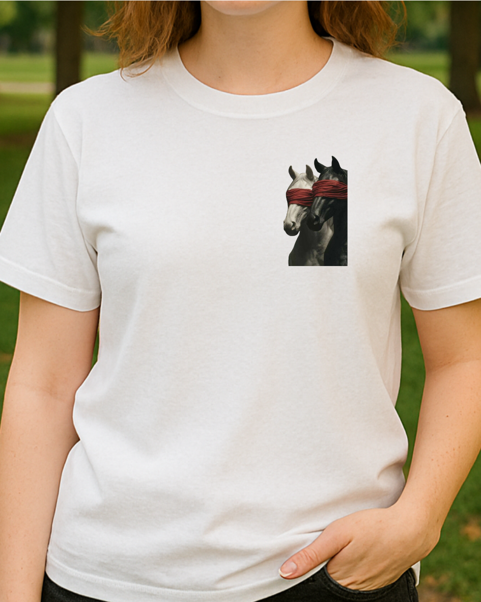 Etnik Atlar Baskılı Tişört