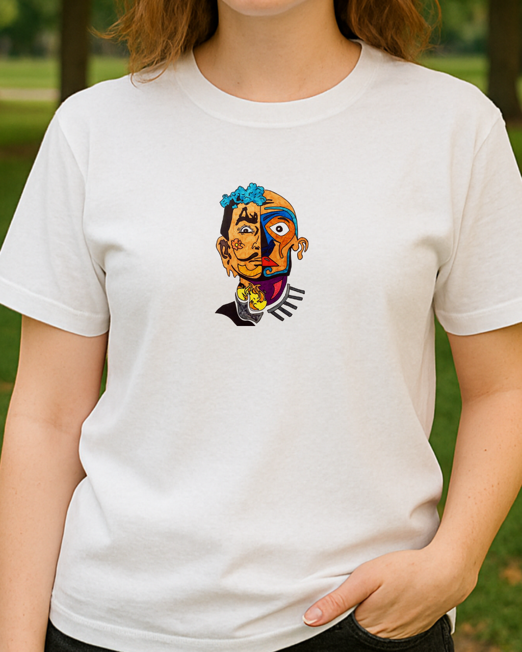 Salvador Dali Baskılı T-Shirt