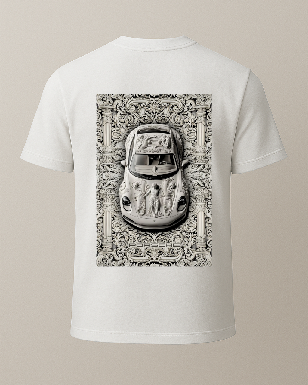 Etnik Porsh Baskılı T-Shirt