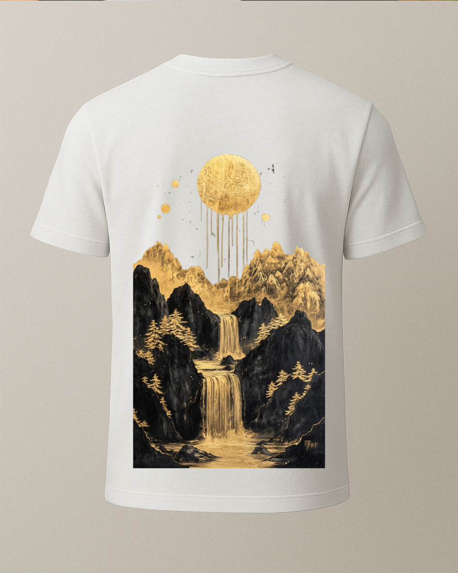 Ay ve Manzara Baskılı Tişört