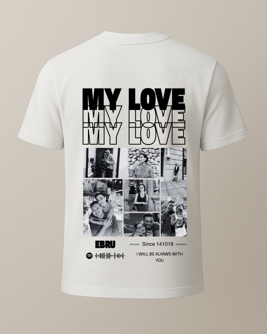 My Love Baskılı Sevgili T-Shirtü