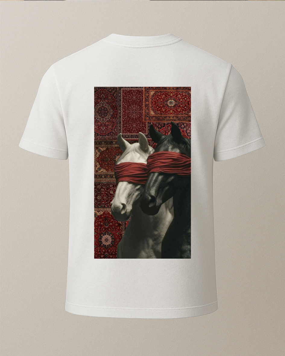 Etnik Atlar Baskılı Tişört