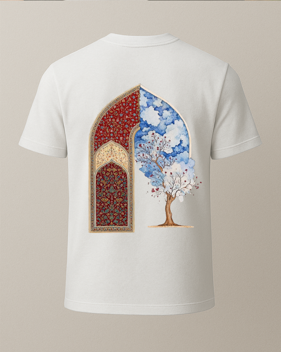 Etnik Ağaç Baskılı Tişört