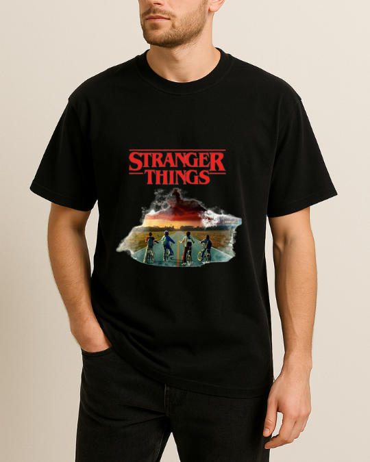 Stranger Things Baskılı Tişört