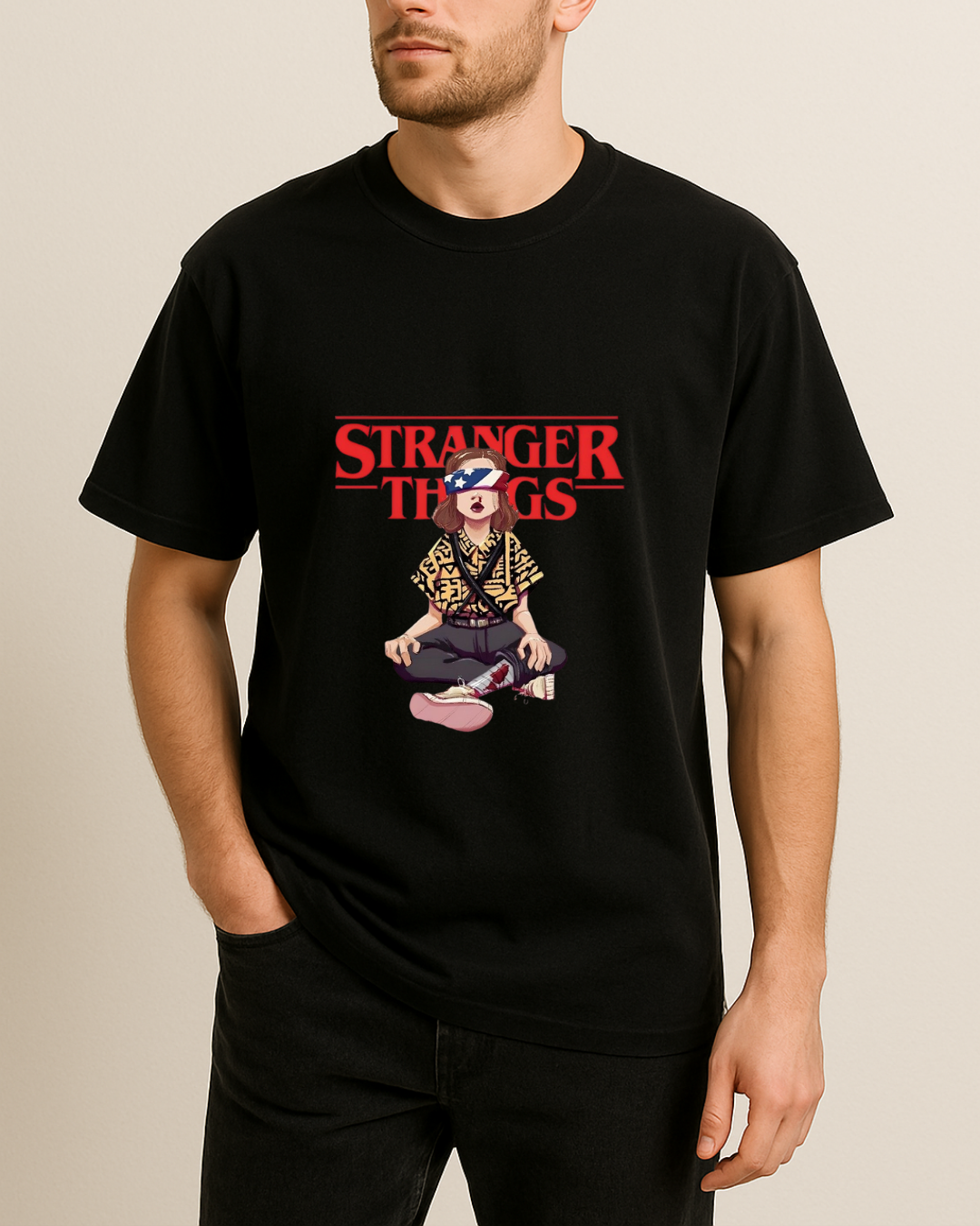 Stranger Things Baskılı Tişört