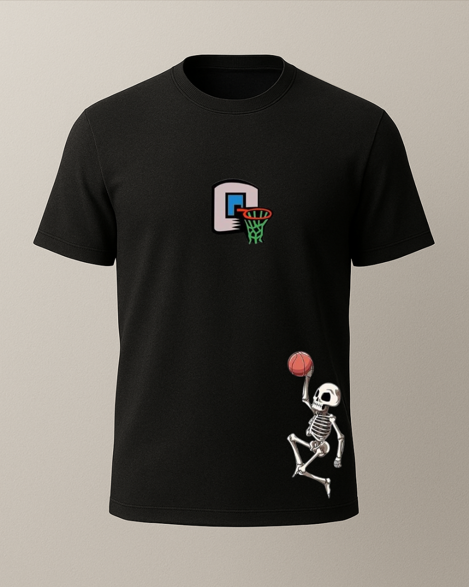 Kuru Kafa ve Basketbol Baskılı T-Shirt