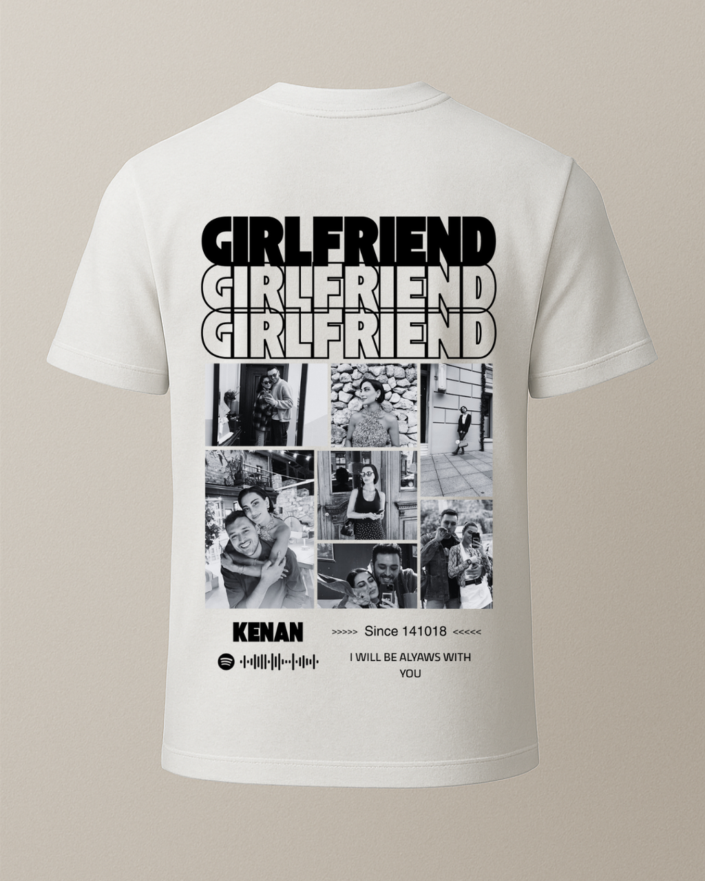 Girlfriend Baskılı Sevgili T-Shirt