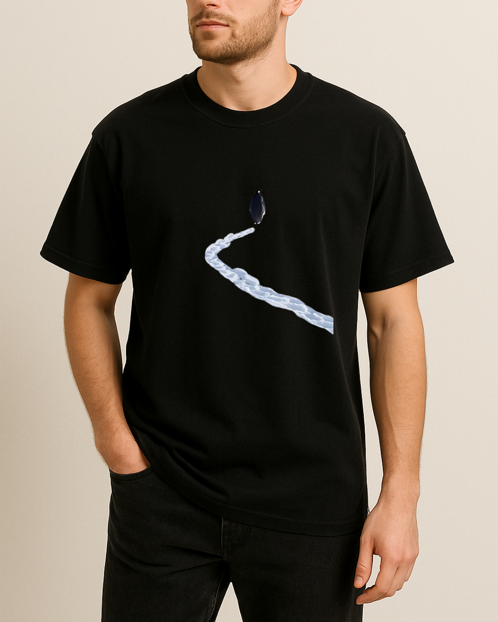 Nihilist Penguen Baskılı Tişört