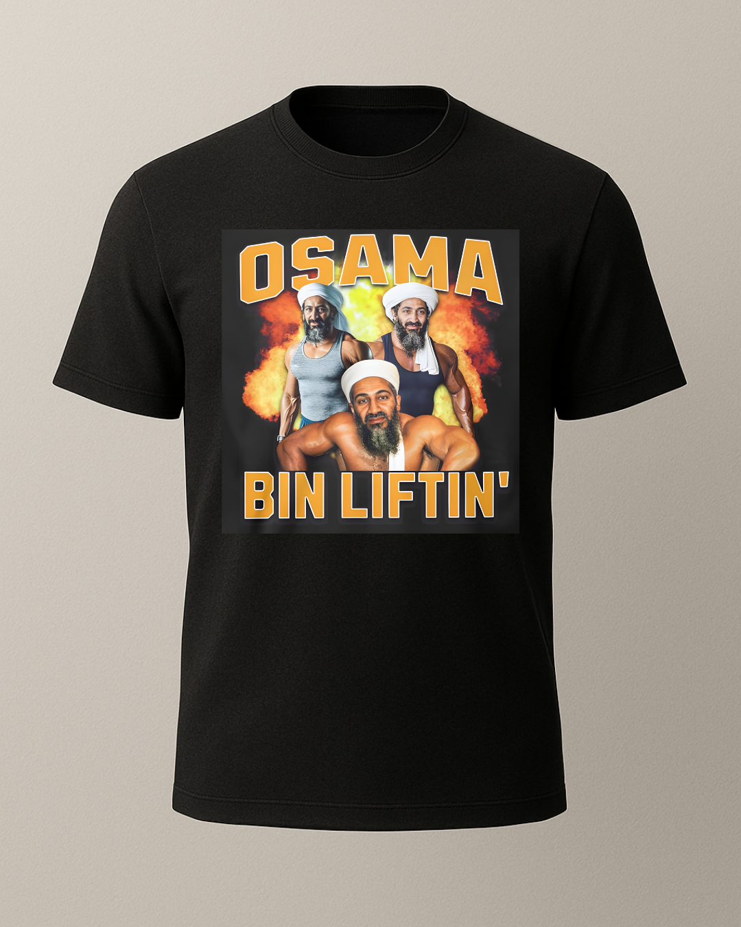 Osama Bin Lifting Baskılı T-Shirt