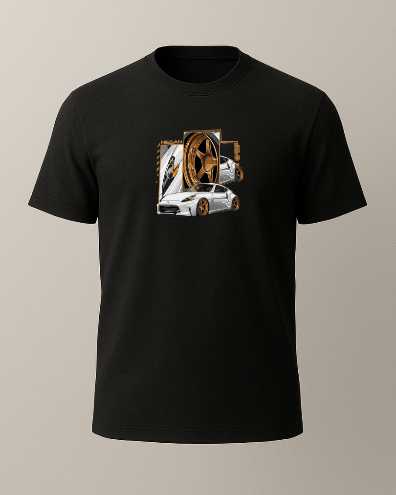 Beyaz 350Z Baskılı Tişört