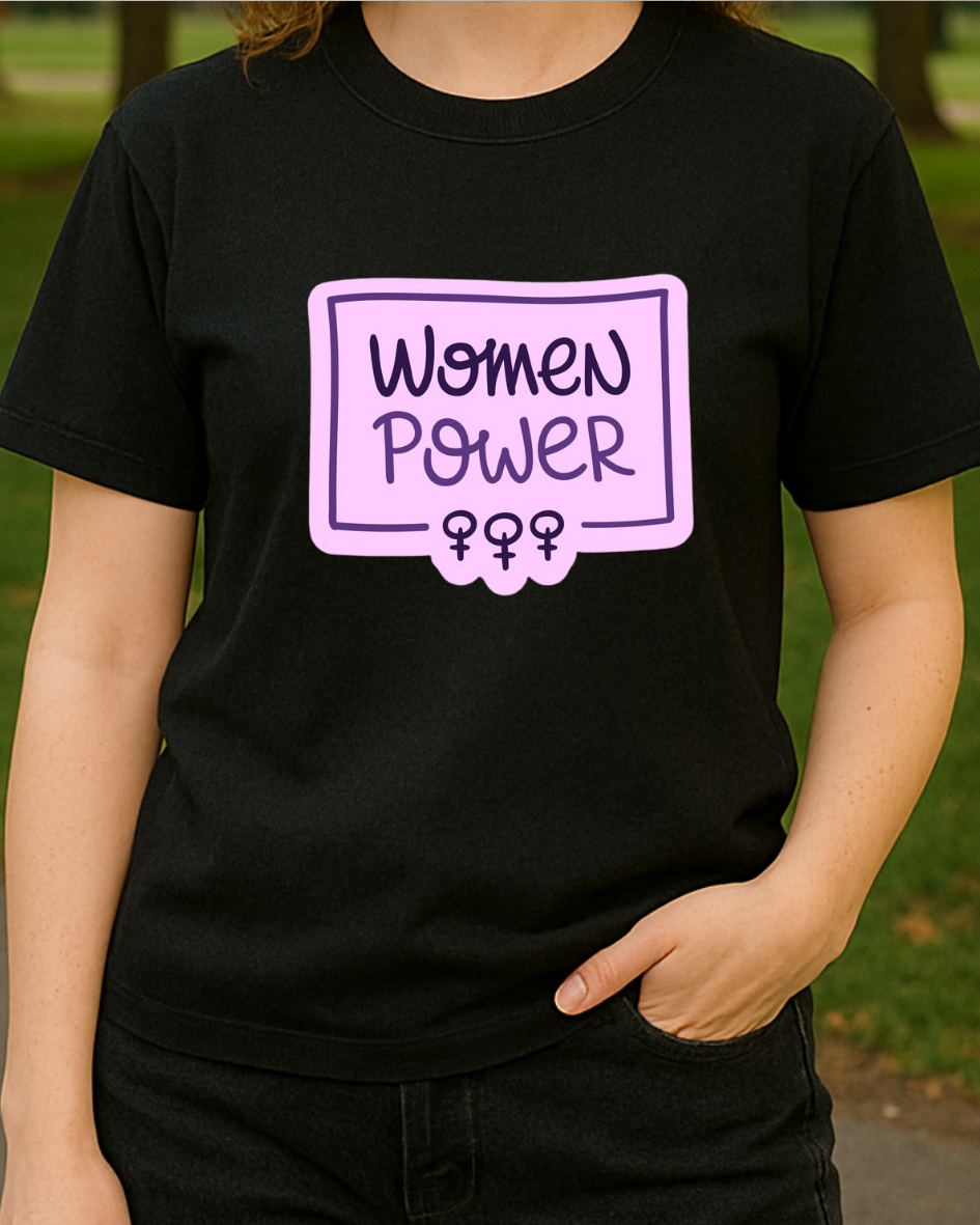 Women Power Baskılı T-Shirt