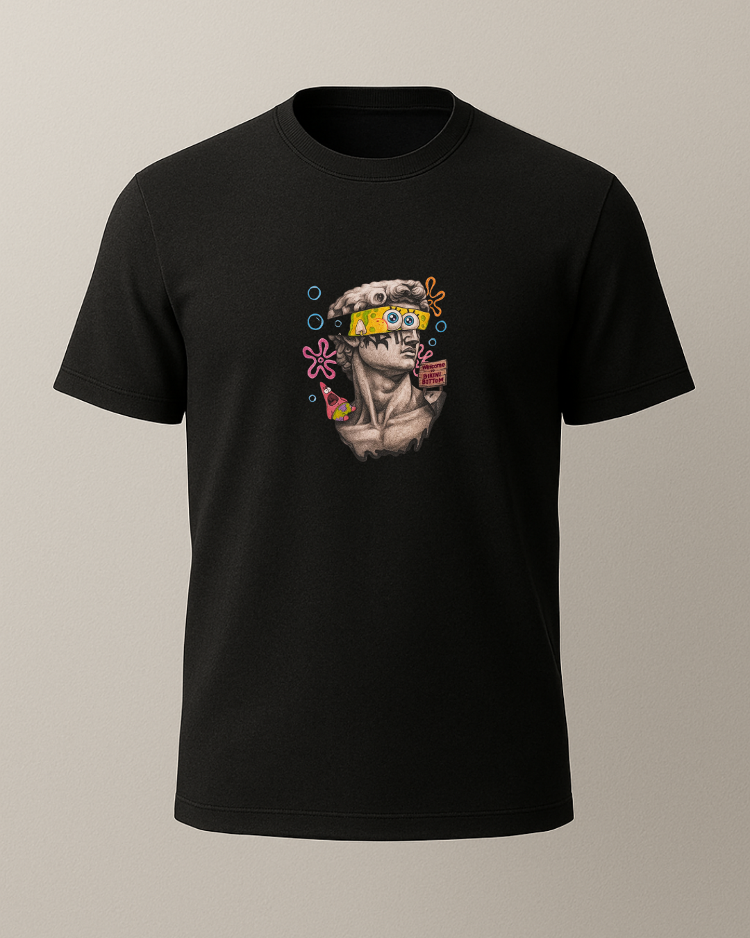 Sunger David Heykeli Baskılı T-Shirt