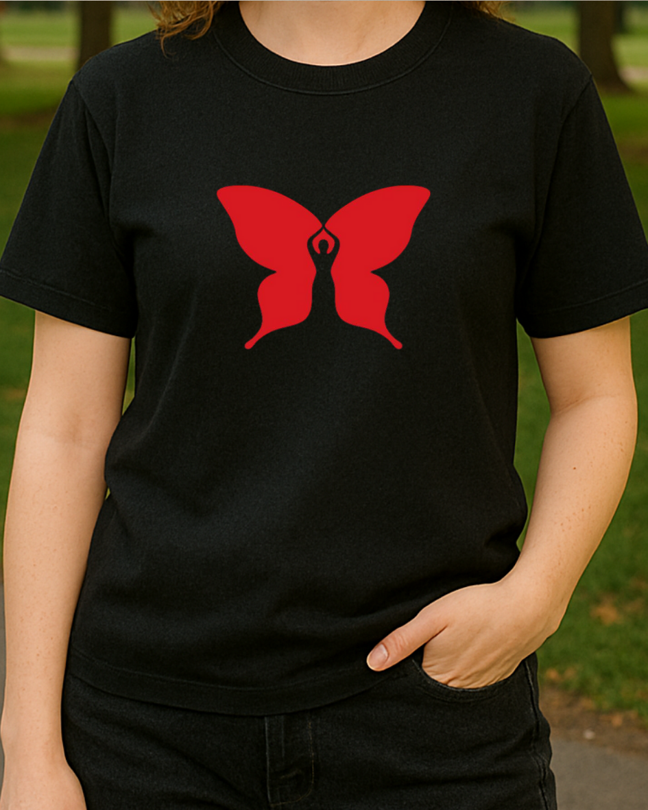 Kelebek Kadın Baskılı T-Shirt