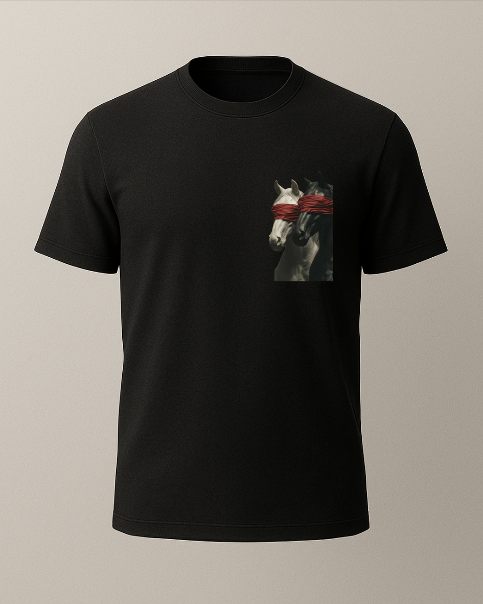 Etnik Atlar Baskılı Tişört