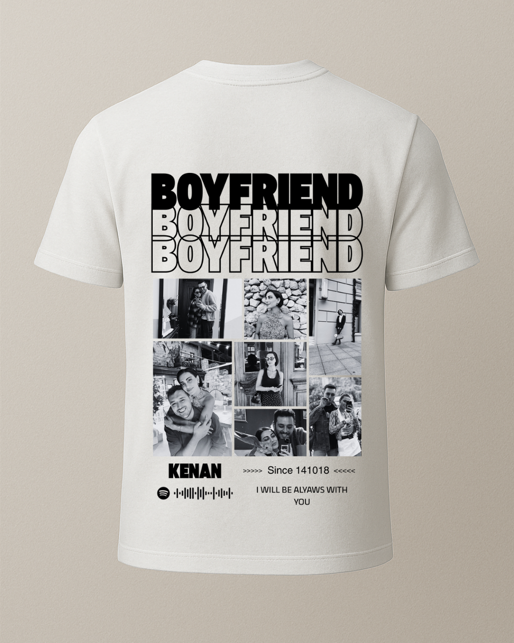 Boyfriend Baskılı Sevgili T-Shirtü